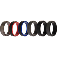 Silicone Wedding 2Layer Step Ring Set - Black by ROQ for Men - 6 x 15 mm Ring
