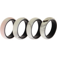 Silicone Wedding 2Layer Ring Set - Marbles by ROQ for Women - 4 x 4 mm Ring