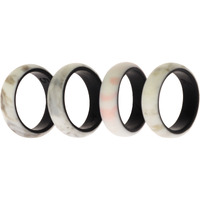 Silicone Wedding 2Layer Ring Set - Marbles by ROQ for Women - 4 x 5 mm Ring