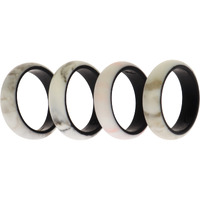 Silicone Wedding 2Layer Ring Set - Marbles by ROQ for Women - 4 x 6 mm Ring