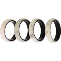 Silicone Wedding 2Layer Ring Set - Marbles by ROQ for Women - 4 x 7 mm Ring