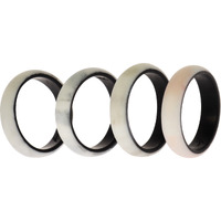 Silicone Wedding 2Layer Ring Set - Marbles by ROQ for Women - 4 x 9 mm Ring