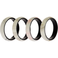 Silicone Wedding 2Layer Ring Set - Marbles by ROQ for Women - 4 x 10 mm Ring