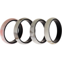 Silicone Wedding 2Layer Ring Set - Marbles by ROQ for Women - 4 x 11 mm Ring
