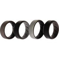 Silicone Wedding BR 8mm Edge Ring Set - Silver by ROQ for Men - 4 x 7 mm Ring