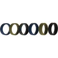 Silicone Wedding BR Middle Line Ring Set - Basic-Olive by ROQ for Men - 6 x 10 mm Ring