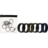 Silicone Wedding BR Middle Line Ring Set - Basic-Olive by ROQ for Men - 6 x 11 mm Ring