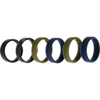 Silicone Wedding BR Middle Line Ring Set - Basic-Olive by ROQ for Men - 6 x 13 mm Ring