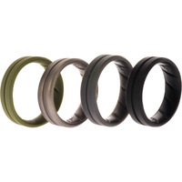 Silicone Wedding BR Middle Line Ring Set - Basic-Green by ROQ for Men - 4 x 16 mm Ring