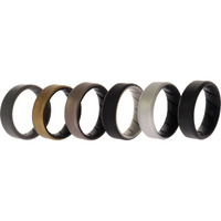 Silicone Wedding BR 8mm Edge Ring Set - Black by ROQ for Men - 6 x 13 mm Ring