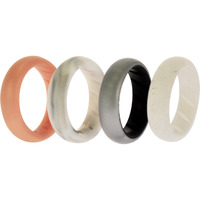 Silicone Wedding BR Solid Ring Set - Silver by ROQ for Women - 4 x 4 mm Ring