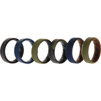 Silicone Wedding BR 8mm Edge Ring Set - Brown by ROQ for Men - 6 x 14 mm Ring