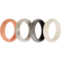 Silicone Wedding BR Solid Ring Set - Silver by ROQ for Women - 4 x 5 mm Ring