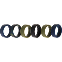 Silicone Wedding BR 8mm Ring Set - Basic-Olive by ROQ for Men - 6 x 7 mm Ring
