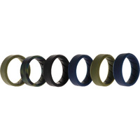 Silicone Wedding BR 8mm Ring Set - Basic-Olive by ROQ for Men - 6 x 9 mm Ring