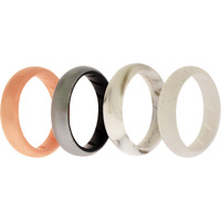 Silicone Wedding BR Solid Ring Set - Silver by ROQ for Women - 4 x 9 mm Ring