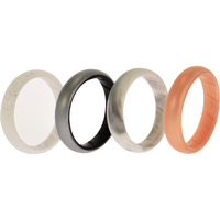 Silicone Wedding BR Solid Ring Set - Silver by ROQ for Women - 4 x 11 mm Ring