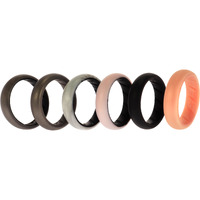 Silicone Wedding BR Solid Ring Set - Marble by ROQ for Women - 6 x 6 mm Ring