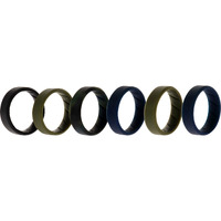 Silicone Wedding BR 8mm Ring Set - Basic-Olive by ROQ for Men - 6 x 13 mm Ring