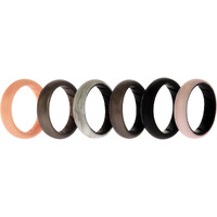 Silicone Wedding BR Solid Ring Set - Marble by ROQ for Women - 6 x 7 mm Ring