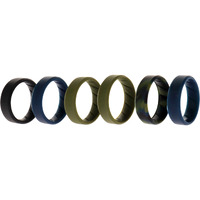 Silicone Wedding BR 8mm Ring Set - Basic-Olive by ROQ for Men - 6 x 14 mm Ring