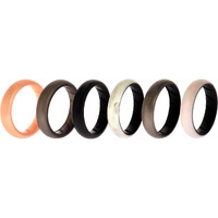 Silicone Wedding BR Solid Ring Set - Marble by ROQ for Women - 6 x 9 mm Ring