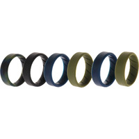 Silicone Wedding BR 8mm Ring Set - Basic-Olive by ROQ for Men - 6 x 15 mm Ring