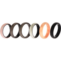 Silicone Wedding BR Solid Ring Set - Marble by ROQ for Women - 6 x 10 mm Ring