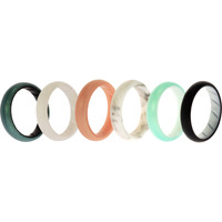 Silicone Wedding BR Solid Ring Set - Aque by ROQ for Women - 6 x 8 mm Ring