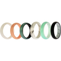 Silicone Wedding BR Solid Ring Set - Aque by ROQ for Women - 6 x 9 mm Ring