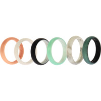 Silicone Wedding BR Solid Ring Set - Aque by ROQ for Women - 6 x 11 mm Ring