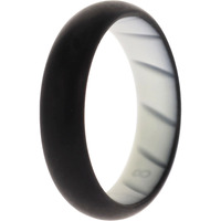 Silicone Wedding BR Solid Ring - White-Black by ROQ for Women - 8 mm Ring
