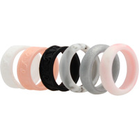 Silicone Wedding Flower Ring Set - Marble by ROQ for Women - 6 x 5 mm Ring