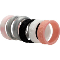 Silicone Wedding Flower Ring Set - Marble by ROQ for Women - 6 x 6 mm Ring