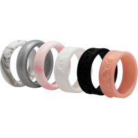 Silicone Wedding Flower Ring Set - Marble by ROQ for Women - 6 x 7 mm Ring