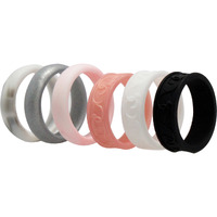 Silicone Wedding Flower Ring Set - Marble by ROQ for Women - 6 x 8 mm Ring
