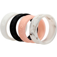 Silicone Wedding Flower Ring Set - Marble by ROQ for Women - 4 x 9 mm Ring