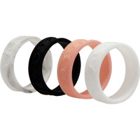 Silicone Wedding Flower Ring Set - Marble by ROQ for Women - 4 x 11 mm Ring