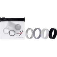 Silicone Wedding Flower Ring Set - Black-White by ROQ for Women - 4 x 7 mm Ring