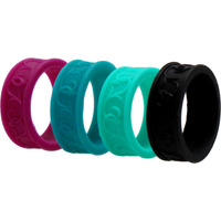 Silicone Wedding Flower Ring Set - MultiColor by ROQ for Women - 4 x 5 mm Ring