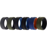 Silicone Wedding 2Layer Lines Ring Set - Green by ROQ for Men - 6 x 7 mm Ring