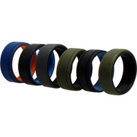 Silicone Wedding 2Layer Lines Ring Set - Green by ROQ for Men - 6 x 11 mm Ring