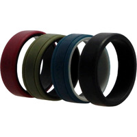 Silicone Wedding 2Layer Lines Ring Set - Bordo by ROQ for Men - 4 x 16 mm Ring