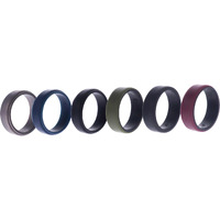 Silicone Wedding 2Layer Beveled 8mm Ring Set - Blue by ROQ for Men - 6 x 12 mm Ring