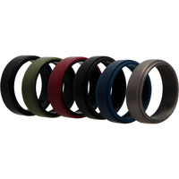 Silicone Wedding 2Layer Beveled 8mm Ring Set - Blue by ROQ for Men - 6 x 16 mm Ring