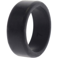 Silicone Wedding 2Layer Beveled 8mm Ring - Black by ROQ for Men - 7 mm Ring