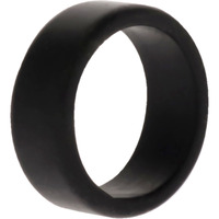 Silicone Wedding 2Layer Beveled 8mm Ring - Black by ROQ for Men - 8 mm Ring