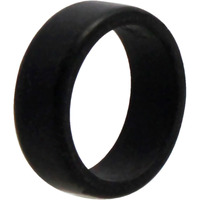 Silicone Wedding 2Layer Beveled 8mm Ring - Black by ROQ for Men - 9 mm Ring