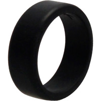 Silicone Wedding 2Layer Beveled 8mm Ring - Black by ROQ for Men - 10 mm Ring
