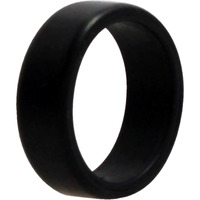 Silicone Wedding 2Layer Beveled 8mm Ring - Black by ROQ for Men - 11 mm Ring